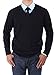 Luciano Natazzi Men's Pullover V-Neck Long Sleeve Sweater Cotton Relaxed Fit