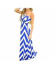 Cotton Striped Print Wrap Party Dress/Tunic/Maxi Dress 