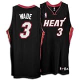 Dwyane Wade Black adidas NBA Authentic Miami Heat Jersey