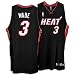 Dwyane Wade Black adidas NBA Authentic Miami Heat Jersey - 44