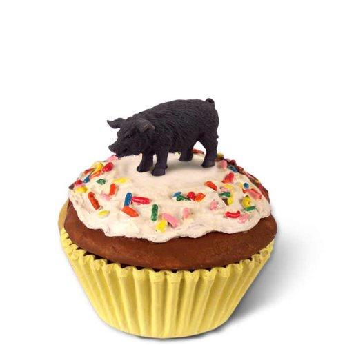 Pig Black Cupcake Trinket Box
