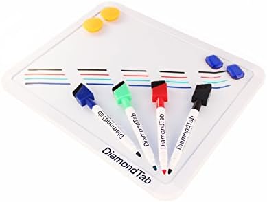 Best Dry Erase Magnetic White Board 8.5 x 11 Inches, 4 Markers with Erasers, 4 Magnets and Mounting H/W by DiamondTab - For Wall, Kitchen Fridge, at Home or Office, Ebook Gratis!