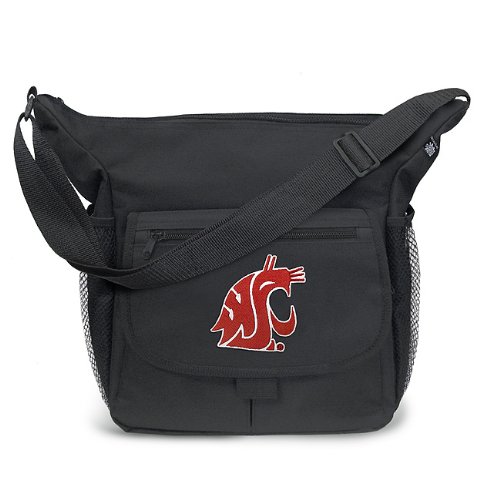 Washington State University Diaper Bag Official NCAA College Logo Deluxe WSU Cougars - Baby Bag - BEST Baby Shower GIFT for New Dad, Father or New Mom Mother GIFTS