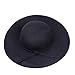 Dealzip Inc? Vintage Style Women Lady Wide Brim Wool Felt Bowler Fedora Cloche Floppy Beach Sun Hat Cap with Lovely Bow Band (Black)