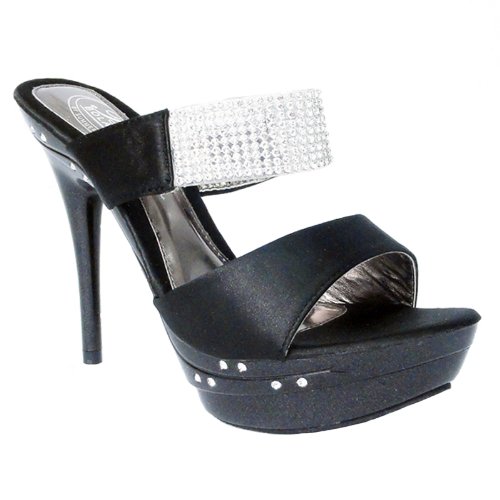 Rhinestone Platform Stiletto Dressy Sandals Black 5H-10 41H7qnJ3mXL WILD DIVA LORANE 26 Rhinestone Platform Dress Sandals
