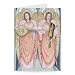 Two angels playing instruments, 1995 (w/c) .. - Greeting Card (Pack of 2) - 7x5 inch - Art247 - Standard Size - Pack Of 2