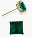 Created 4mm Square Princess Emerald 14 Karat Yellow Gold Stud Earrings