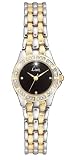 Limit Ladies Two-Tone Stone Set Bracelet Analogue Watch 6705.50 with Black Stone Set Dial