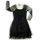 Flowers By Zoe - Girls Mesh Dress, Black