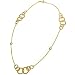 Circle and Link Necklace with 2 Pave Circles .24cttw