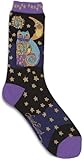 Prima Marketing Celestial Cat Laurel Burch Socks, Black