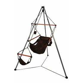 Hammaka 4008-HMKA Hammock Chair and Portable Tripod Stand, Black, Wood