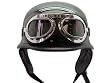 Gloss Army Camo Motorcycle Cruiser Touring Scooter German Half Helmet DOT with Pilot Goggles (XLarge)