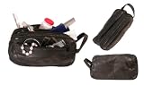 Bond Street L79003BLK Patch Leather Design Travel Shaving Toiletrie Case