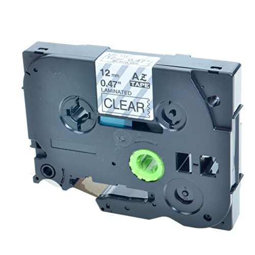 NineLeaf 1 Pack Label Tape Black on Clear Compatible for Brother tz131 tze131 tze-131 P-Touch 1/2