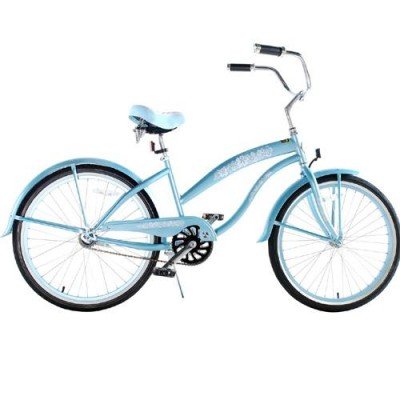 Kidwise Kids Bikes Baby Blue Ladies Beach Cruiser 24 inch Deluxe