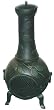 CGS 42-Inch Outdoor Chimenea with Verdigris Leaf Design