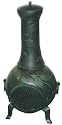 CGS 42-Inch Outdoor Chimenea with Verdigris Leaf Design
