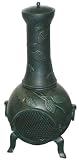 CGS 42-Inch Outdoor Chimenea with Verdigris Leaf Design