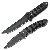 Dark Samurai Black Tanto and Folder Knife Set