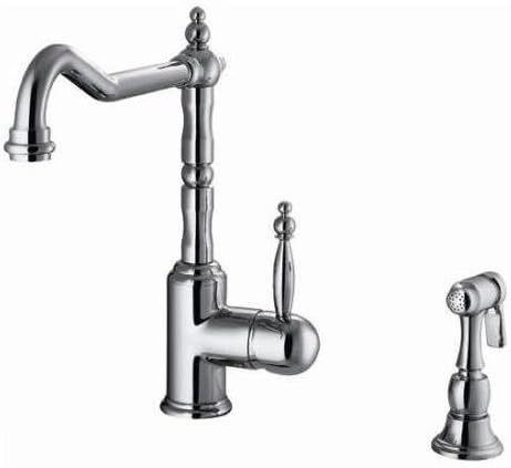 Ana Bath SOLID BRASS CONSTRUCTION Single Handle Kitchen Faucet with Spray, PVD Brushed Nickel Finish