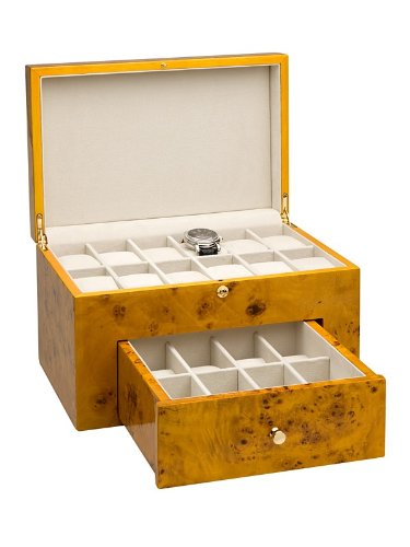 Rothenschild Accessories RS-16572 W Watch Box For 20 Watches Blond Burlwood