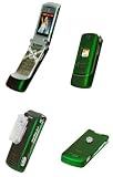 CELLET GREEN RUBBERIZED PROGUARD COVER HARD CASE (with Detacable Belt Clip) for MOTOROLA KRZR K1M - RETAIL PACKAGING