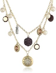Carolee "Brown Eyed Girl" Charm Necklace, 18"