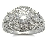 1.75 carat Solitaire CZ Ring with Gorgeous Detailed Sides