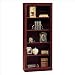 Bush Furniture Saratoga 5 Shelf 71"H Wood Bookcase in Harvest Cherry