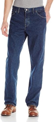 DHongjia Men's Relaxed-Fit Five-Pocket Washed Jean Tinted Heritage Khaki 44W x 30L