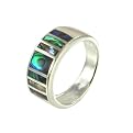 Sterling Silver Abalone Shell Ring - Size 8