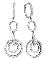 0.75ctw Round Circle Diamond Dangle Earrings