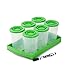 Baby Food Storage Containers with Write What You Want Lids, 6 Pack - 4oz Reusable, Stackable, Leakproof Plastic Jars w Tray- Freezer, Microwave & Dishwasher Safe-BPA/PVC Free - Ideal for use by Dates