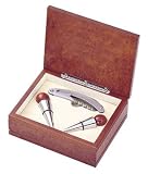 rosewood wine stopper-corkscrew set