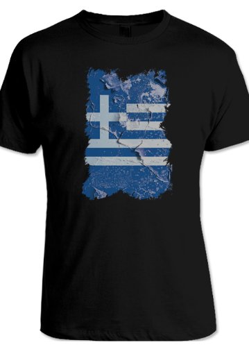 net-shirts GRIECHENLAND VINTAGE FLAG SHIRT T-Shirt, Größe S, Schwarz