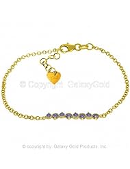 14k Yellow Gold Prong Set Tanzanite Bracelet