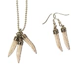 Quartz Set 02 Earrings Necklace Snow White Gemstone Fang Vial Silver Crystal Jewelry