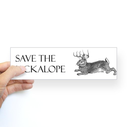 CafePress - Save the Jackalope Bumper Sticker - 10