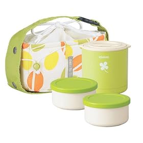 Metallic Stainless Vacuum Lunch Jar (Green)