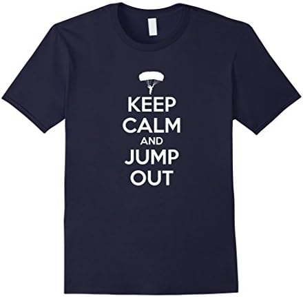 Men's Skydiving TShirt - Keep Calm and Jump Out Medium Navy