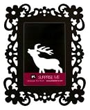 Kitchen & Housewares : Present Time  Photoframe  silhouette Flower steel black medium