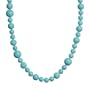 Dyed Turquoise-Colored Shell Beaded Necklace, 36"