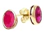 1.20 cttw 14k Gold Genuine Oval Ruby Earrings - 14kt White or Yellow Gold
