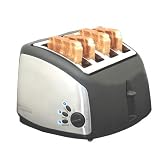 Farberware FAC450T Millennium 4-Slice Toaster, Stainless Steel and Black