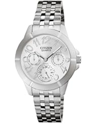 Citizen Chronograph Silver Dial Womens Quartz Watch - ED8100-51A
