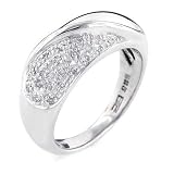 Sterling Silver Diamond Teardrop Ring - Size 6