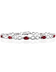 10k White Gold Ruby and Diamond Hugs and Kisses Bracelet