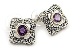 2 Tone Amethyst Earrings