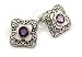 2 Tone Amethyst Earrings